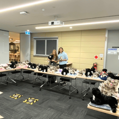 Tip Top North Ryde, who assembled 165 sets of pyjamas with plush toys