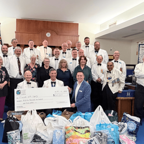 Freemasons Camp Hill Lodge and the Hand Heart Pocket Foundation who donated 433 sets of pyjamas