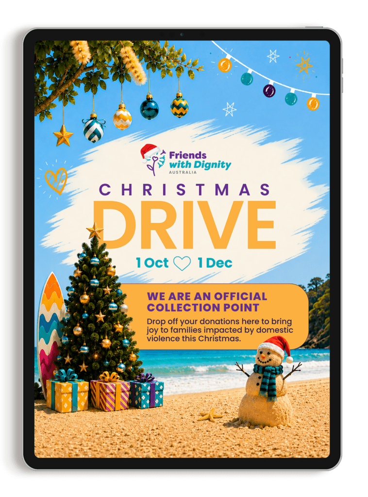 Friends With Dignity Christmas Drive official collection point poster